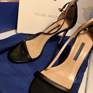 Stuart Weitzman NUDISTSONG STRAP BLACK SANDAL